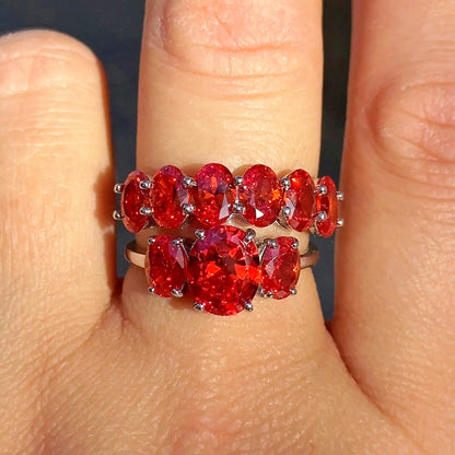 Conjunto de Anillos en Color Rojo Vivo