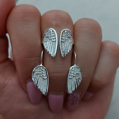 Conjunto Alas de Ángel de Plata 925