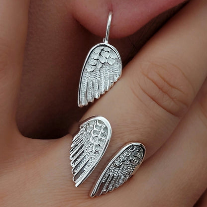 Conjunto Alas de Ángel de Plata 925